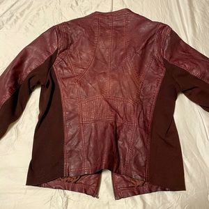 Maurice’s Burgundy Leather Moto Jacket XL